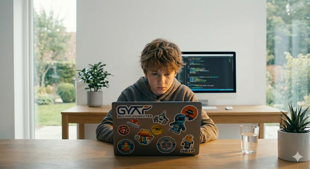 Child learning computer basics